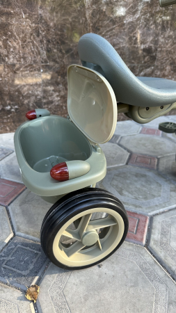 Tricicleta cu pedale Kinderplay Baby Flyer, pentru copii 2-4 ani, roti moi EVA, pliabila, verde [8]