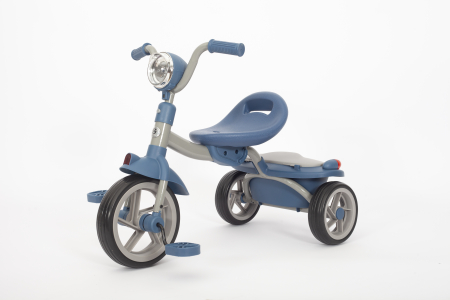 Tricicleta cu pedale Kinderplay Baby Flyer, pentru copii 2-4 ani, roti moi EVA, pliabila, albastra [1]