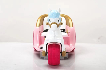 Tricicleta electrica pentru fetite, Kinderplay RoyalRide, trasura copii cu 2 motoare, 12V 4.5Ah, functie leganare, roz [3]