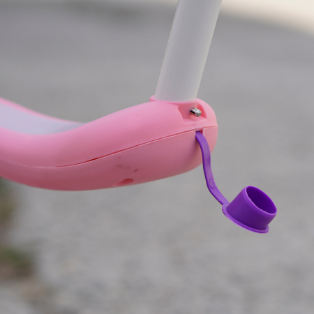 Trotineta 3 in 1 pentru copii 2-5 ani, Kinderplay Teddy, pliabila si ajustabila,  lumini LED si sunete interactive, roti moi, roz [16]