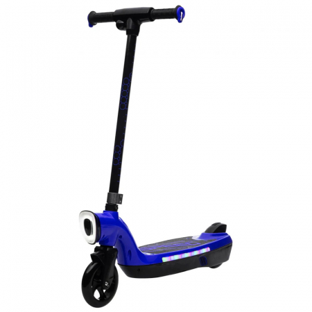 Trotinete & biciclete - Trotineta electrica Kinderplay, pentru copii de peste 6 ani, 45W, 12V, lumini, roti moi din spuma, albastra