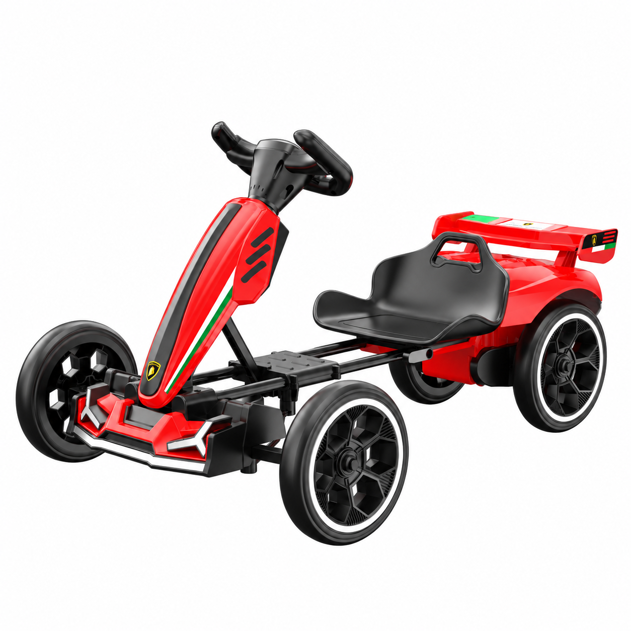 Kart electric pentru copii 3-7 ani, Kinderplay Rider 70W, 12V 4.5Ah,  roti moi si telecomanda, rosu