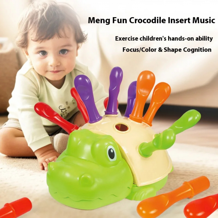 Jucarie interactiva Crocodil cu Insertii Colorate [3]