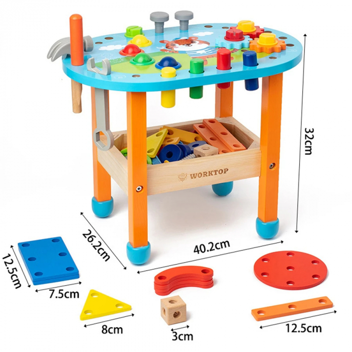 Banc de lucru din lemn pentru copii – Set de unelte educativ si creativ [2]