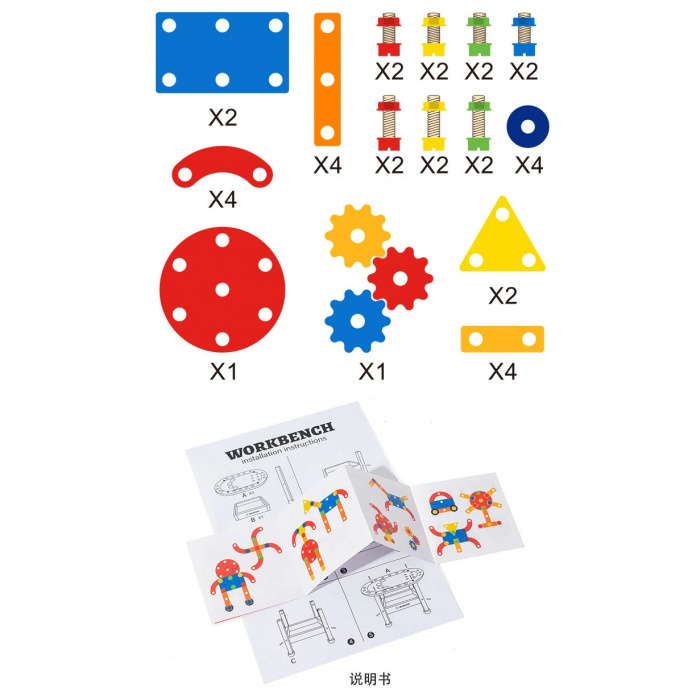 Banc de lucru din lemn pentru copii – Set de unelte educativ si creativ [3]