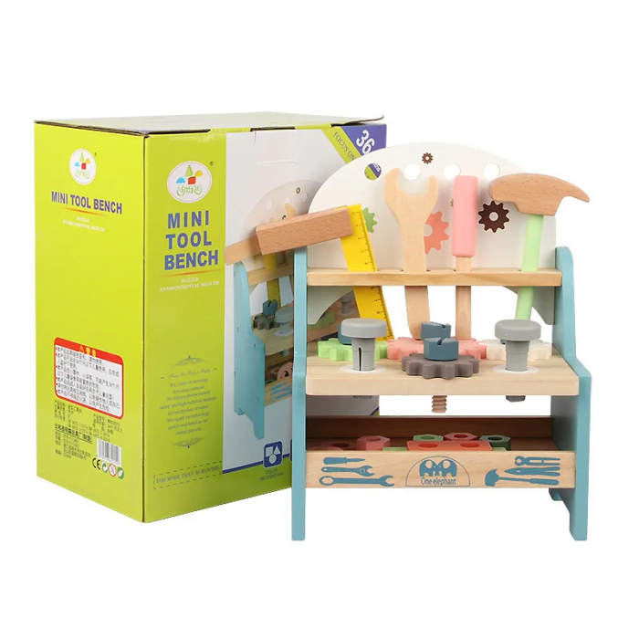 Banc de Scule din Lemn pentru Copii - Atelier de Mesterit Interactiv [2]