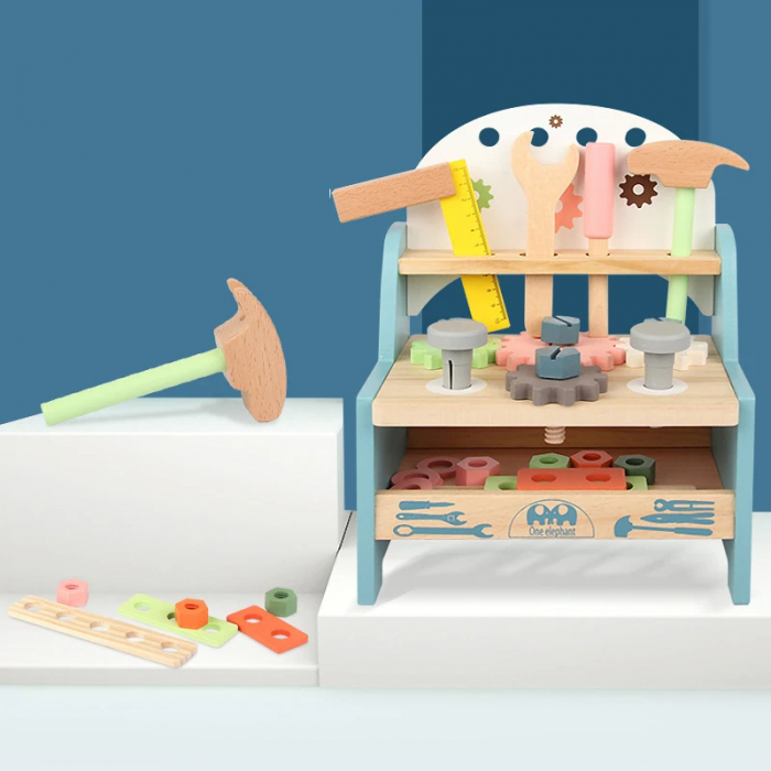 Banc de Scule din Lemn pentru Copii - Atelier de Mesterit Interactiv [4]