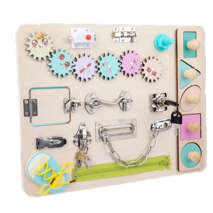 Busy Board Interactiva Montessori – Dezvoltare Motorie si Logica pentru Copii [5]