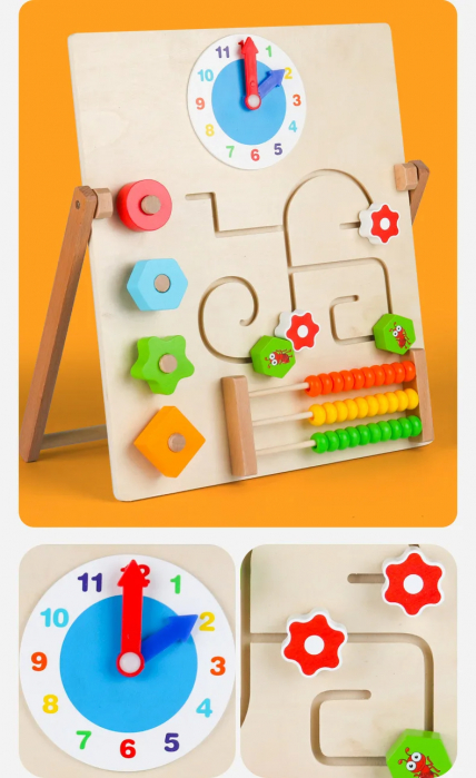 Tablita educativa multifunctionala Busy Board cu Ceas si Abac [2]