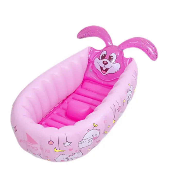 Cadita de baie gonflabila pentru bebelusi Iepuras roz [2]