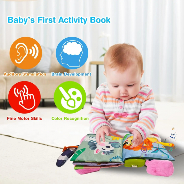 Carte interactiva pentru bebelusi cu sunete, lumini si activitati tactile – Animal Pal [2]