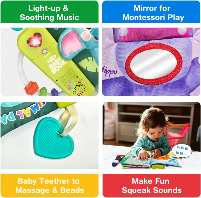Carte interactiva pentru bebelusi cu sunete, lumini si activitati tactile – Animal Pal [4]