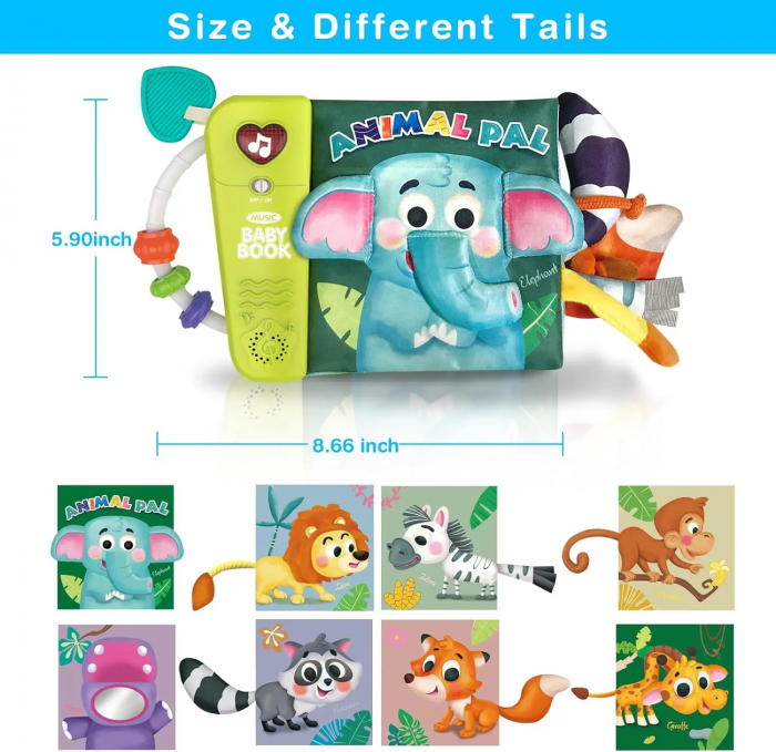 Carte interactiva pentru bebelusi cu sunete, lumini si activitati tactile – Animal Pal [3]