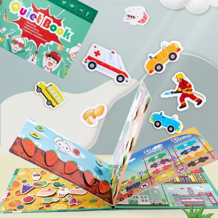 Carte interactiva Quiet Book pentru dezvoltarea cognitiva a copiilor [2]