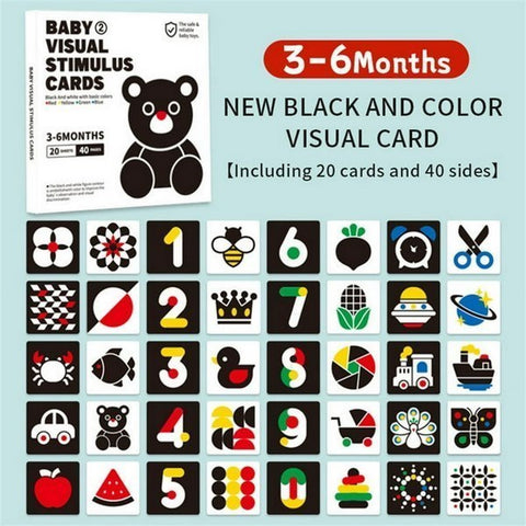 Cartonase Montessori pentru Stimulare Vizuala - Set Educativ pentru Bebelusi 3-6 Luni [1]