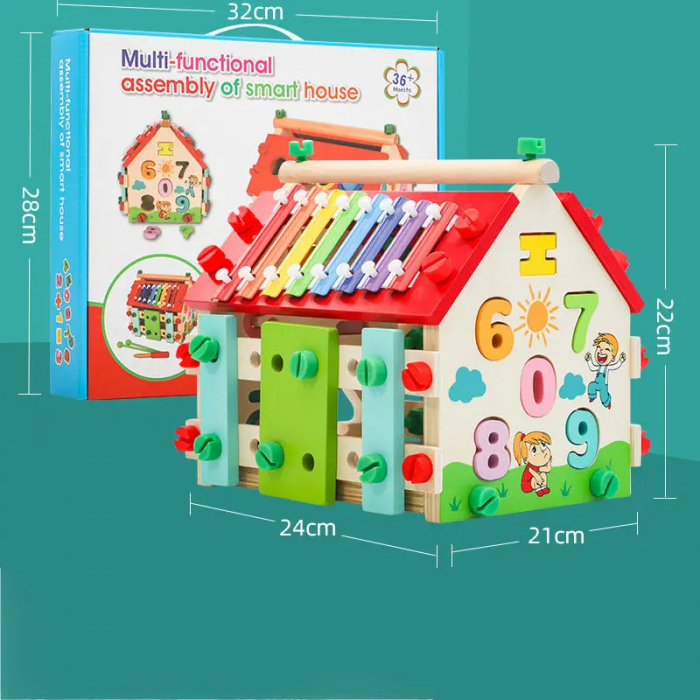 Casuta educativa multifunctionala din lemn 6 in 1 [4]