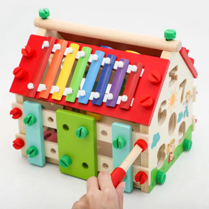 Casuta educativa multifunctionala din lemn 6 in 1 [6]