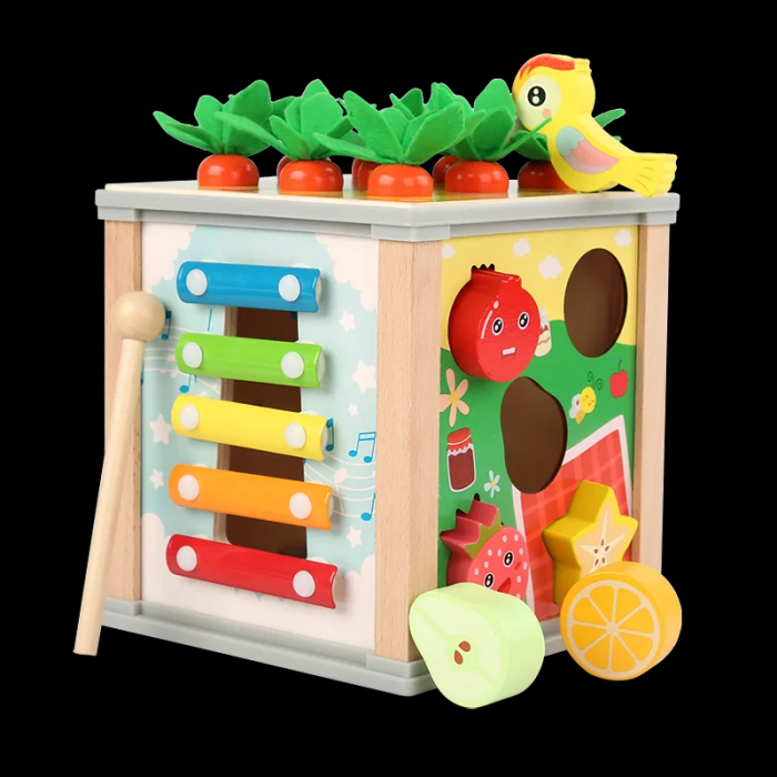 Centru de Activitati Montessori 6 in 1 - Jucarie Interactiva din Lemn pentru Dezvoltare si Motricitate [6]