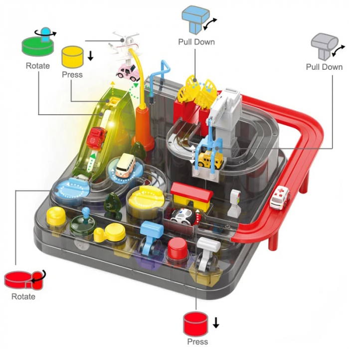 Circuit Interactiv - Set cu Vehicule si Elemente de Actiune [3]