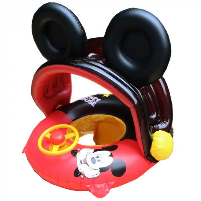 Colac bebe cu parasolar detasabil si volan Mickey Mouse [4]