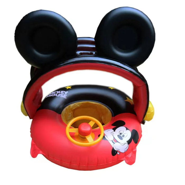 Colac bebe cu parasolar detasabil si volan Mickey Mouse [5]