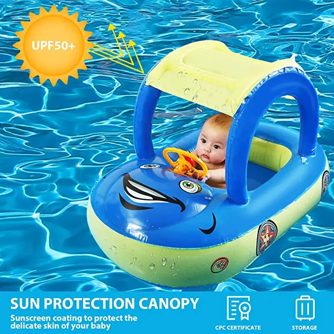 Colac Bebelusi Masinuta Roz cu Copertina si Volan [3]