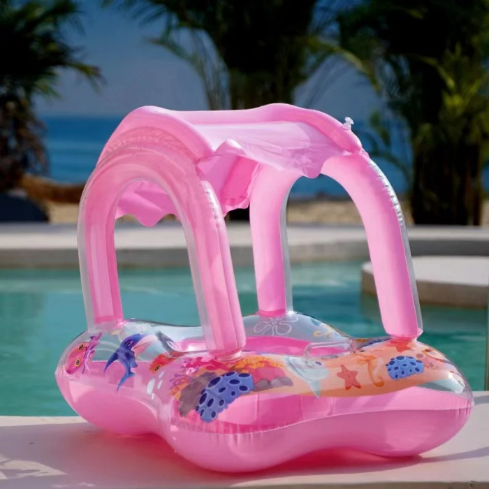 Colac gonflabil pentru bebelusi cu acoperis si chilotel [1]