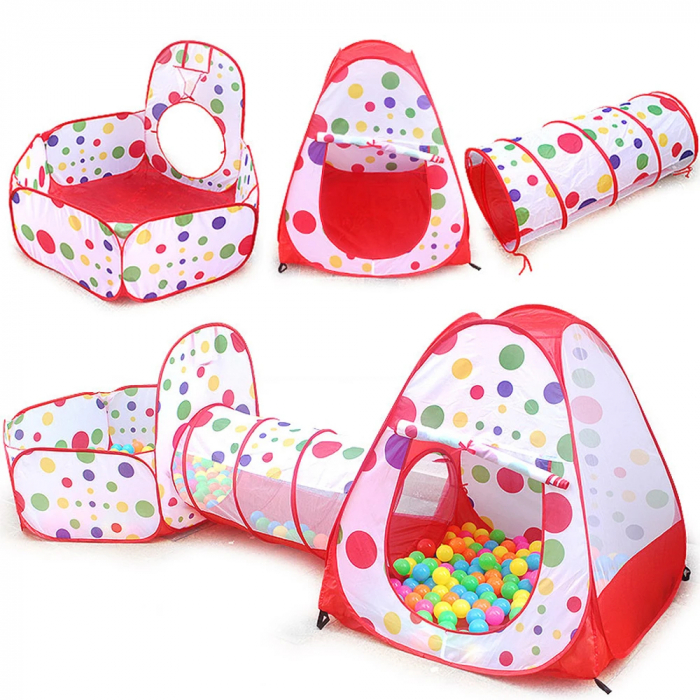 Cort de joaca cu tunel si piscina pentru copii 3 in 1 [1]