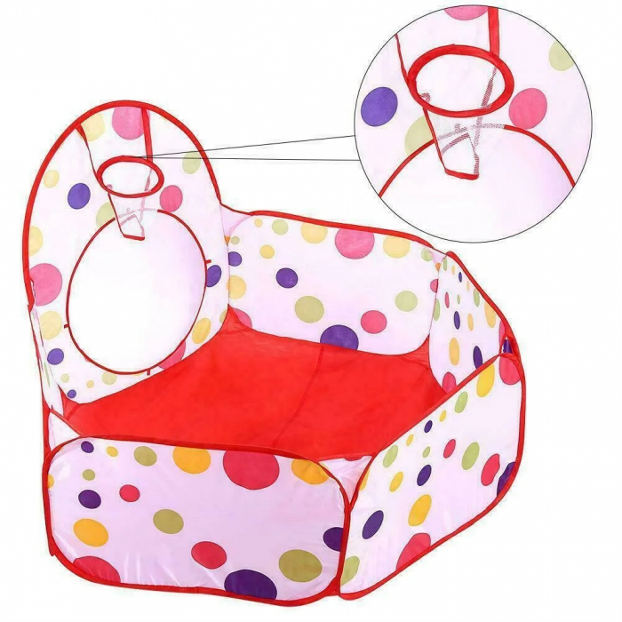 Cort de joaca cu tunel si piscina pentru copii 3 in 1 [4]