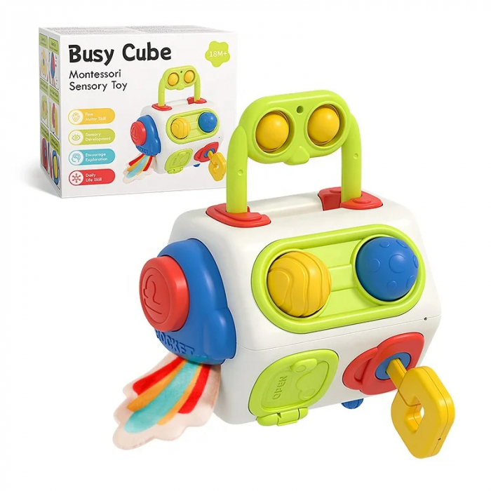 Cub Busy Montessori – Jucarie Sensoriala pentru Dezvoltare Timpurie [4]