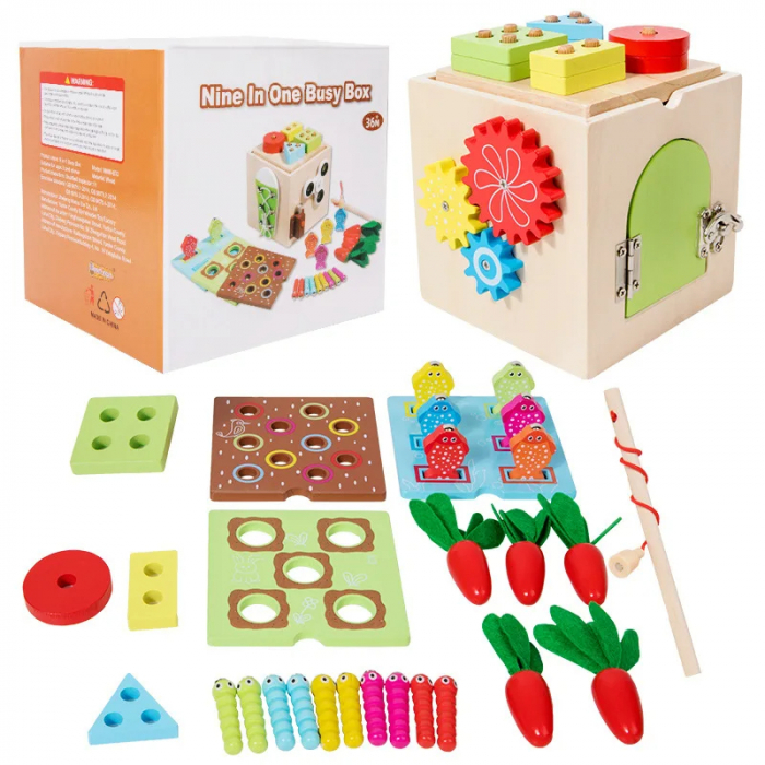 Cub din lemn Montessori 9 in 1 [1]