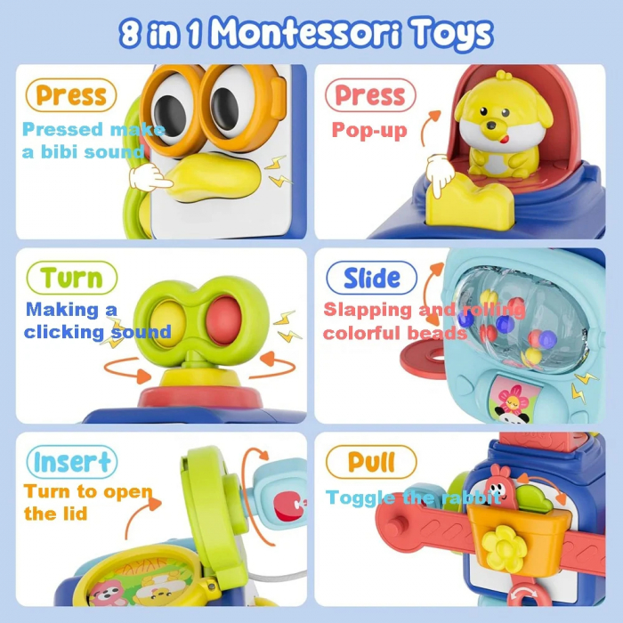 Busy Box Montessori pentru Dezvoltare cu 8 Functii [3]