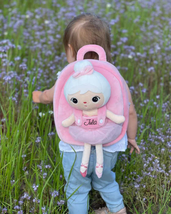 Ghiozdan fetite cu papusa detasabila, balerina, personalizat [5]