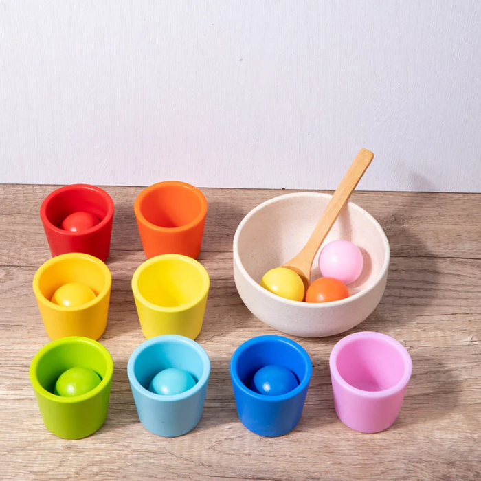 Joc de Clasificare Montessori : Cupe si Bile Colorate [4]