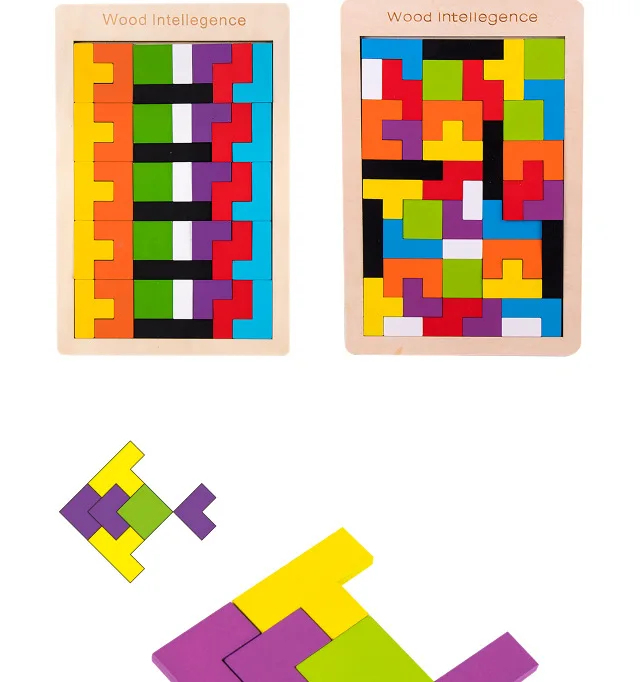 Joc de Logica Tetris din Lemn pentru Copii 3 ani+ [5]