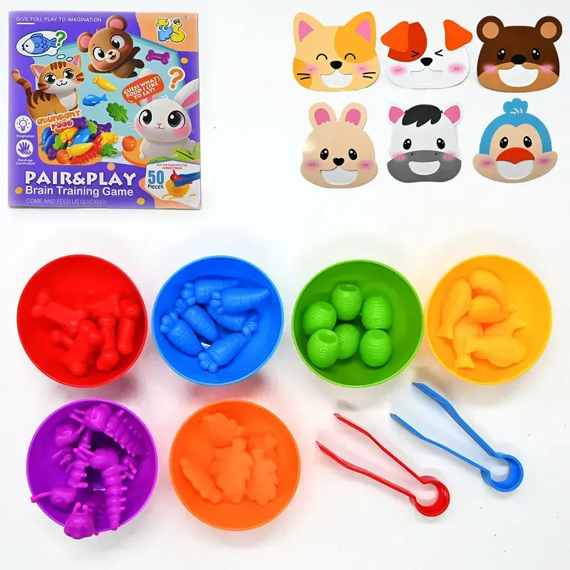 Joc Educativ de Sortare si Asociere – Set Interactiv cu Animale, Culori si Penseta pentru Copii 3+ [7]