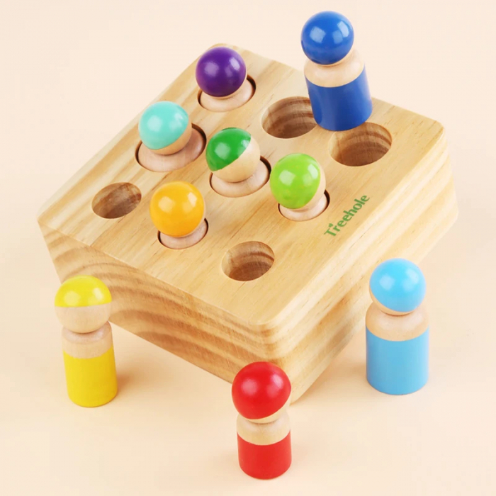 Joc educativ din lemn Montessori - Sortare si potrivire culori [3]