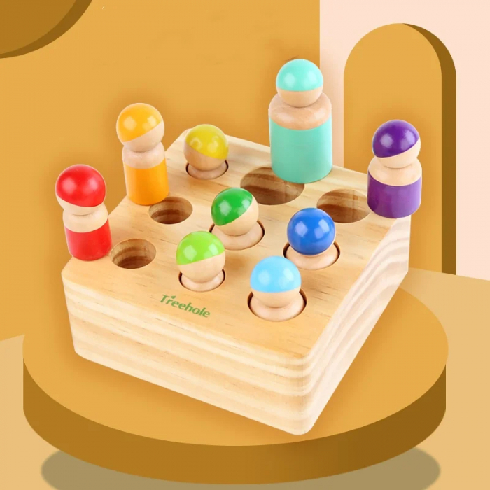 Joc educativ din lemn Montessori - Sortare si potrivire culori [5]
