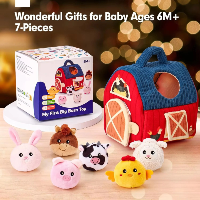 Joc Educativ Montessori – Ferma din Plus cu Animalute pentru Copii 1+ [6]