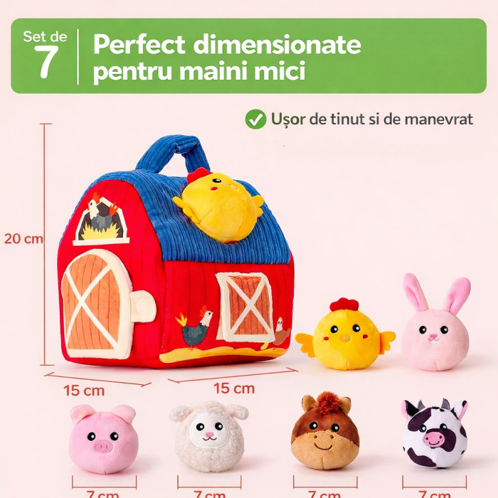 Joc Educativ Montessori – Ferma din Plus cu Animalute pentru Copii 1+ [5]