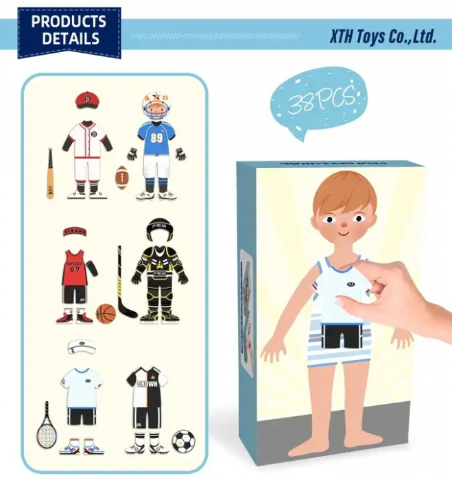 Joc Magnetic cu 38 de Piese Sports Dress-Up [3]