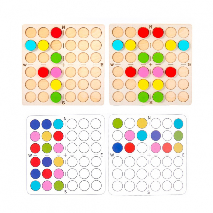 Joc Montessori de logica si simetrie a culorilor – Puzzle educativ din lemn pentru copii 3 ani+ [3]