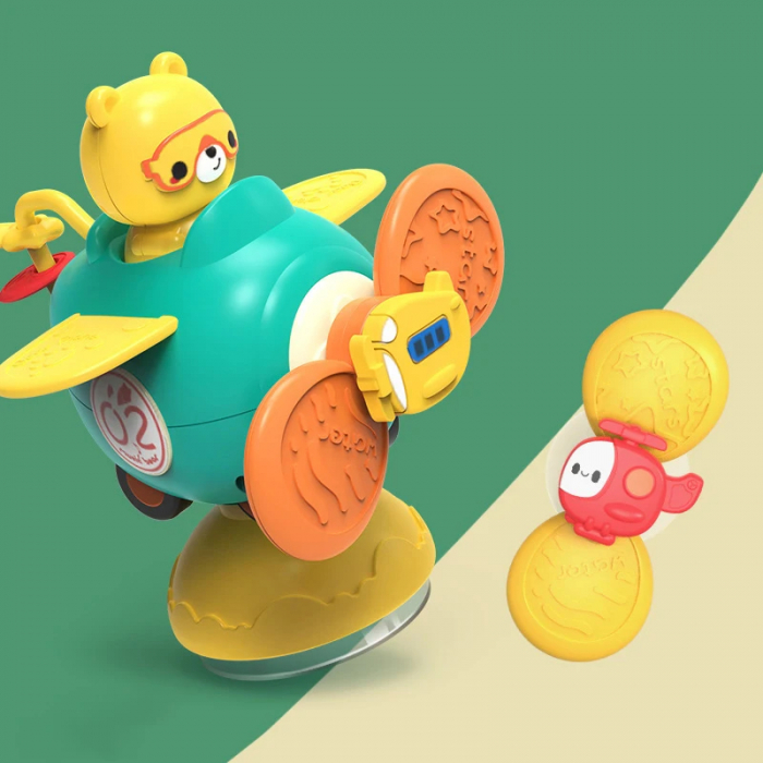 Jucarie Avion cu Ventuza si Spinner - Jucarie Multifunctionala pentru Bebe [6]