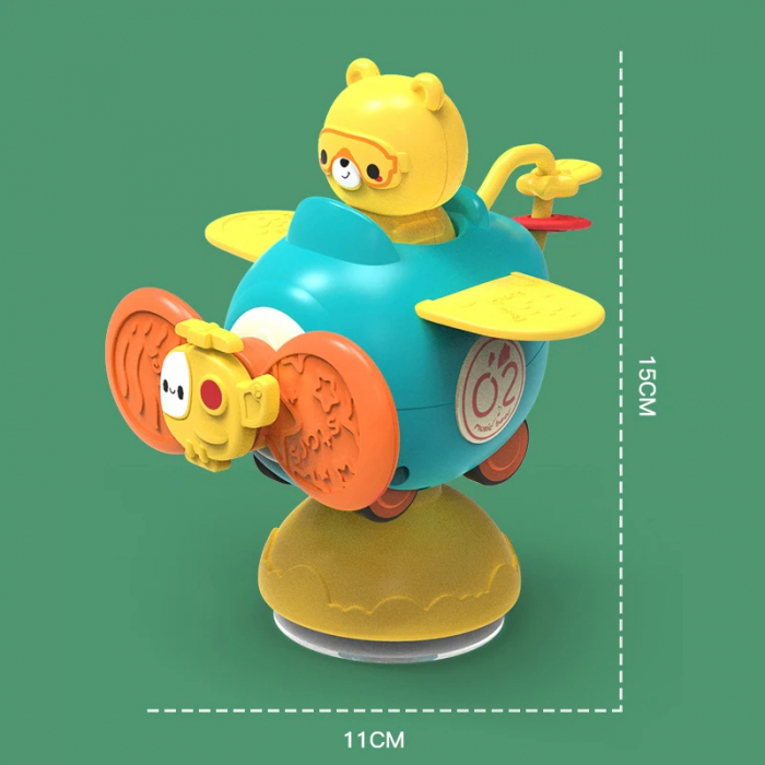 Jucarie Avion cu Ventuza si Spinner - Jucarie Multifunctionala pentru Bebe [4]