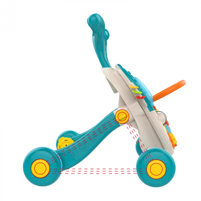 Antepremergator Interactiv 2-in-1 cu Animalute si Centru de Activitati, Bleu [5]