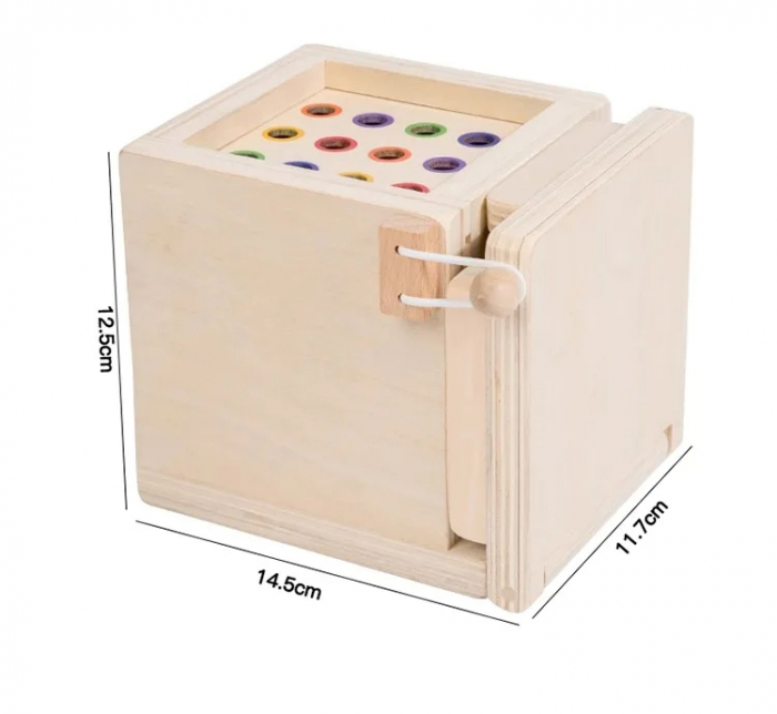 Jucarie Montessori 4 in 1 - Cutie din Lemn pentru Coordonare si Motricitate [13]