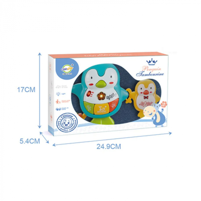 Jucarie Muzicala Pinguin pentru Bebelusi - Set Interactiv cu Sunete si Lumini, 18+ Luni [2]