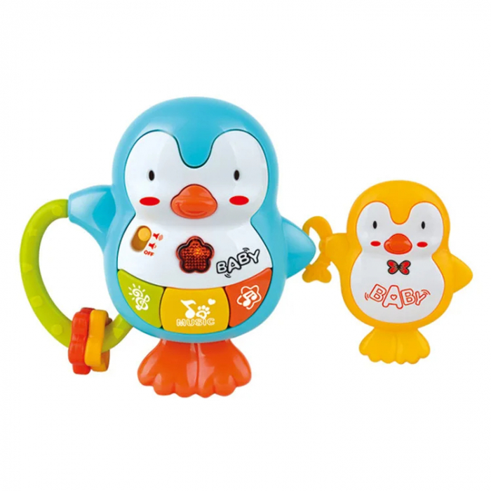 Jucarie Muzicala Pinguin pentru Bebelusi - Set Interactiv cu Sunete si Lumini, 18+ Luni [1]