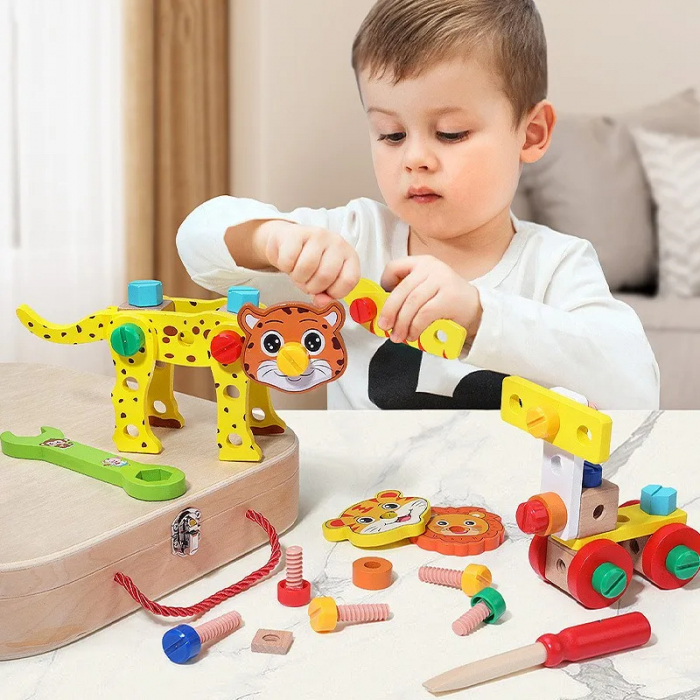 Kit de Asamblare Educativ Montessori - Jucarie din Lemn pentru Motricitate si Creativitate [2]