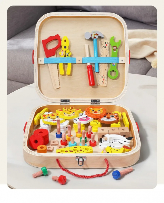 Kit de Asamblare Educativ Montessori - Jucarie din Lemn pentru Motricitate si Creativitate [3]